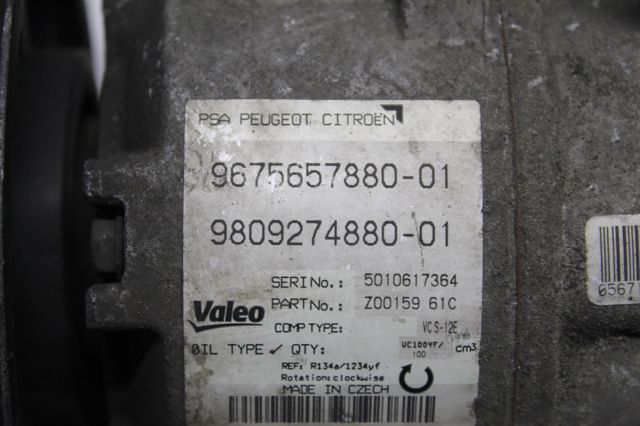PEUGEOT 9675657880 Компрессор кондиционера в наличии Запорожье