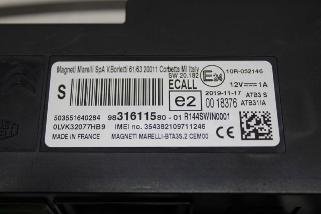 Блок управление Bluetooth 9831611580 PEUGEOT