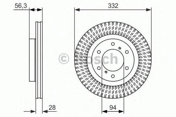 BOSCH 0986479782 Диск тормозной передний в наличии Винница