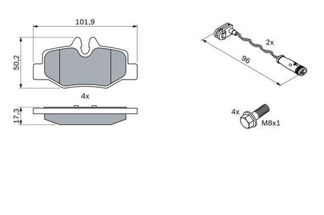 BOSCH 0986494082 Задние тормозные колодки в наличии Хмельницкий