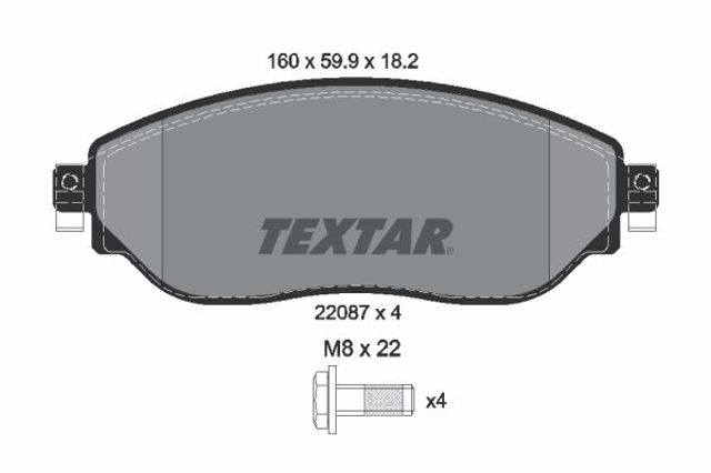 TEXTAR 2208701 Передние тормозные колодки в наличии Киев
