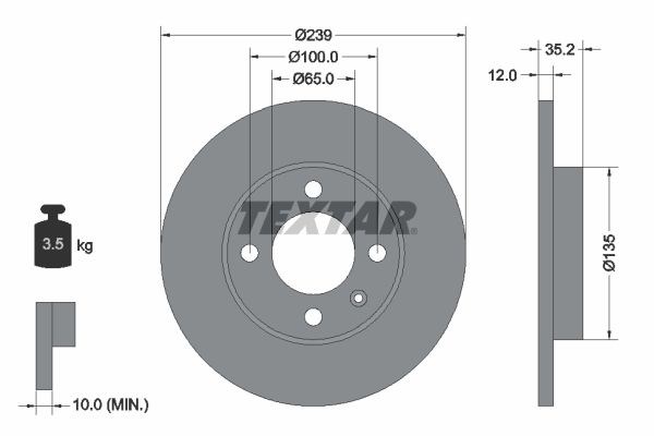 TEXTAR 92010603 Передние тормозные диски в наличии Кривой Рог
