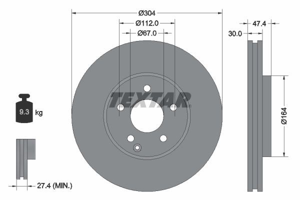 92152105 TEXTAR Передние тормозные диски купить в Павлоград