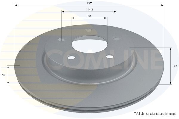 Adc0297v comline - диск гальмівний вентильований з покриттям ADC0297V
