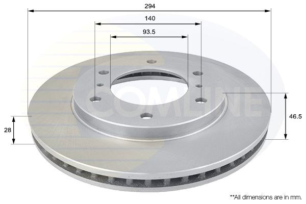 Adc0378v comline - диск гальмівний вентильований з покриттям ADC0378V