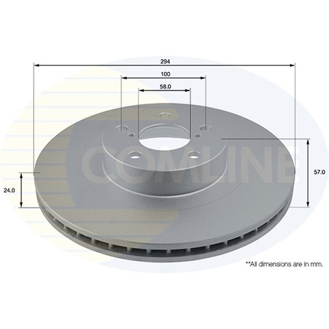 Adc0814v comline - диск гальмівний вентильований з покриттям ADC0814V