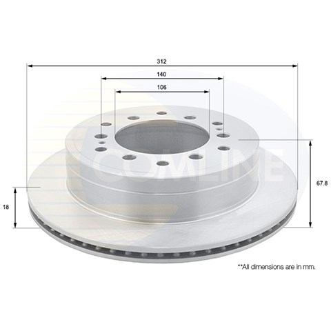 COMLINE ADC2514V Диск тормозной задний в наличии Ирпень