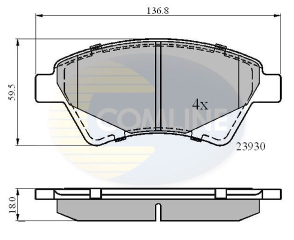 CBP01160 COMLINE Колодки тормозные передние дисковые купить в Чернигов