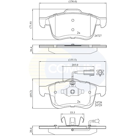 COMLINE CBP12032 Колодки тормозные передние дисковые в наличии Николаев