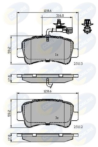 CBP12105 COMLINE Колодки тормозные задние дисковые купить в Полтава