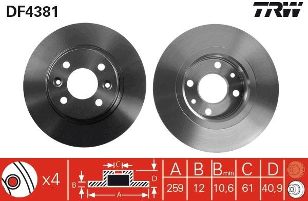 DF4381 Передние тормозные диски купить Запорожье