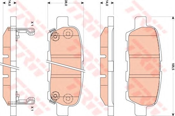 GDB3507 Колодки тормозные задние дисковые купить Николаев
