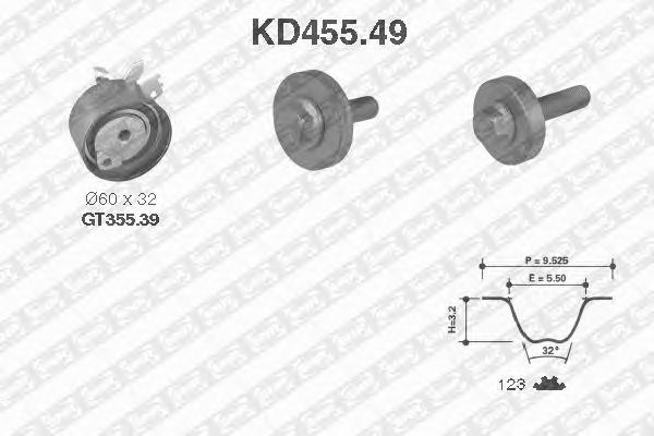 Kd455.49  ntn-snr - ремкомплект ременя грм KD455.49