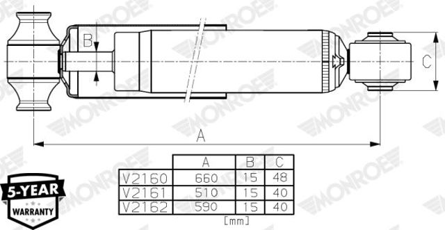 V2160 Амортизатор задний купить Черновцы