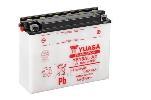 Мото yuasa 12v 16,8ah  yumicron battery  yb16al-a2 (сухозаряжений) YB16AL-A2