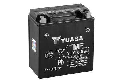 Мото yuasa 12v 14,7ah  mf vrla battery  ytx16-bs-1(сухозаряжений)