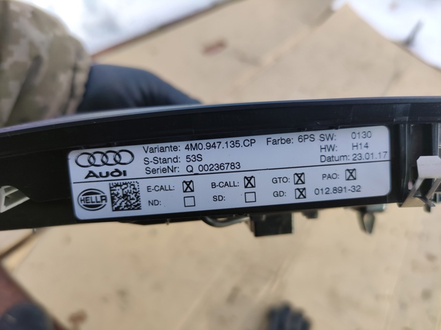 VAG 4M0947135CP6PS Плафон салона в наличии Николаев