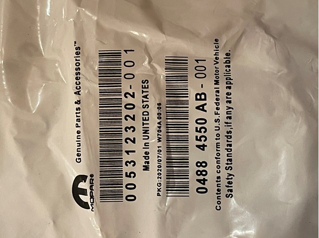 CHRYSLER 04884550AB Прокладка впускного коллектора в наличии Житомир