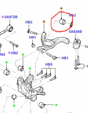 Рычаг задней подвески верхний, правый 8A8Z5500B FORD