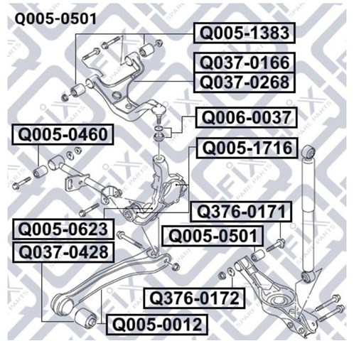 Q0050501 Q-FIX Сайлентблок заднего нижнего рычага купить в Хмельницкий