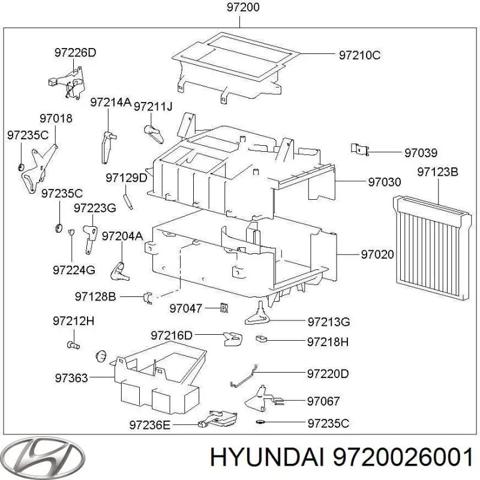 HYUNDAI 9720026001 Корпус печки в сборе в наличии Черкассы