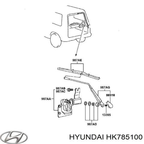 HYUNDAI HK785100 Мотор стеклоочистителя заднего стекла в наличии Хмельницкий