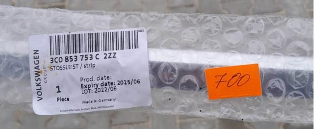 Молдинг задней левой двери, верхний 3C0853753C2ZZ VAG