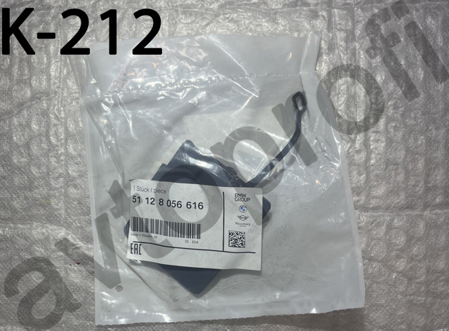 Передняя заглушка бампера буксировочного крюка 51128056616 BMW