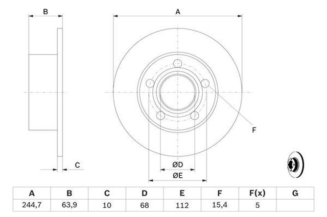 0986478132 BOSCH Тормозные диски купить в Черкассы