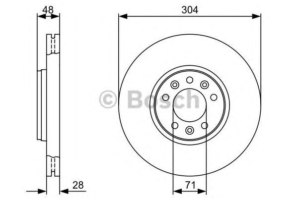 BOSCH 0986479380 Диск тормозной передний в наличии Ирпень