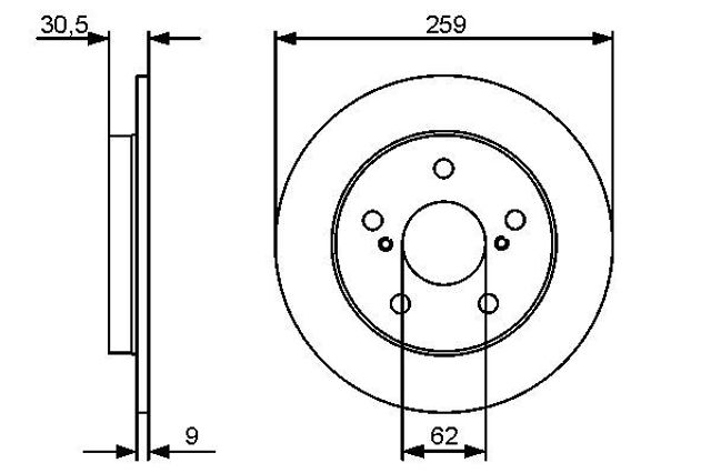 BOSCH 0986479418 Диск тормозной задний в наличии Винница