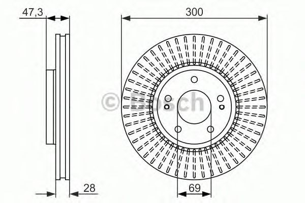 0986479595 BOSCH Диск тормозной передний купить в Киев