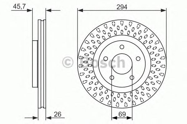 0986479751 BOSCH Диск тормозной передний купить в Днепр