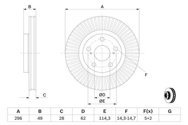 BOSCH 0986479768 Диск тормозной передний в наличии Кривой Рог