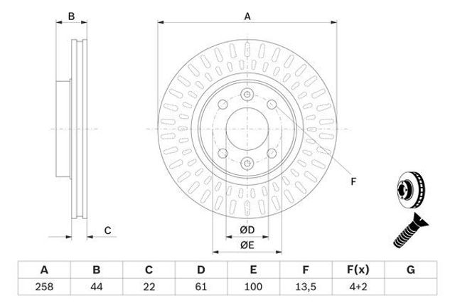 0986479A86 BOSCH Передние тормозные диски купить в Днепр