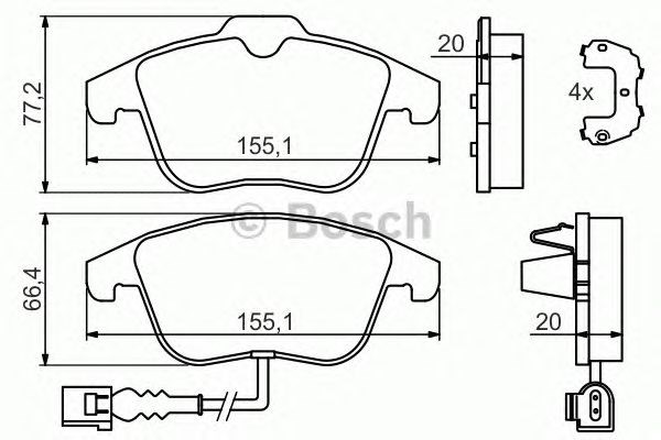 0986494372 BOSCH Колодки тормозные передние дисковые купить в Ровно