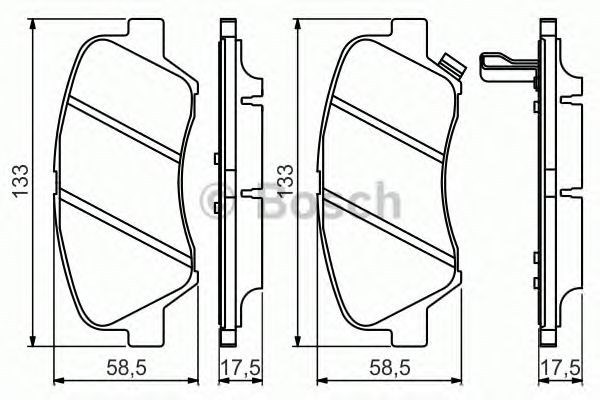 0986494563 BOSCH Колодки тормозные передние дисковые купить в Львов