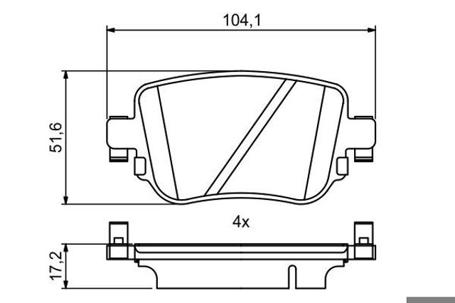 0986494797 BOSCH Задние тормозные колодки купить в Ужгород