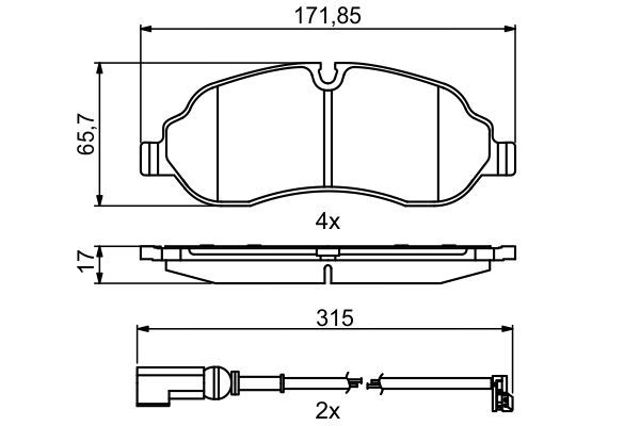 BOSCH 0986494845 Передние тормозные колодки в наличии Черкассы