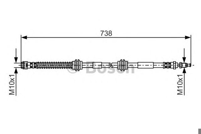 BOSCH 1987481370 Шланг тормозной передний в наличии Днепр