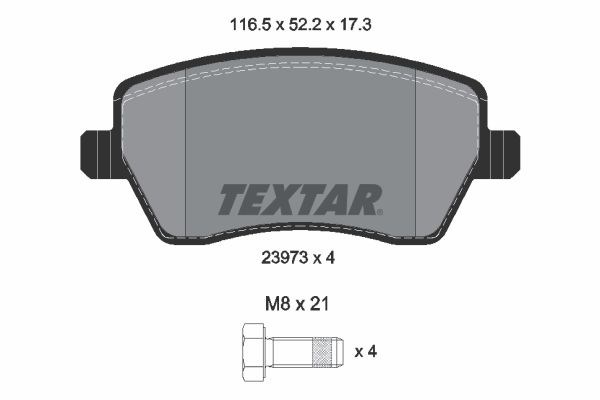 2397301 TEXTAR Колодки тормозные передние дисковые купить в Полтава