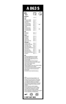 3397007863 BOSCH Щетка-дворник лобового стекла, комплект из 2 шт. купить в Запорожье