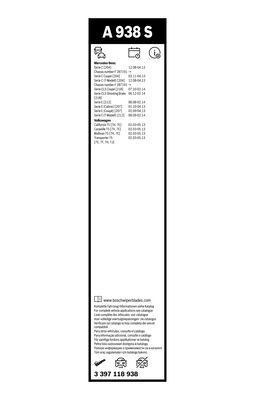 BOSCH 3397118938 Щетка-дворник лобового стекла, комплект из 2 шт. в наличии Ровно