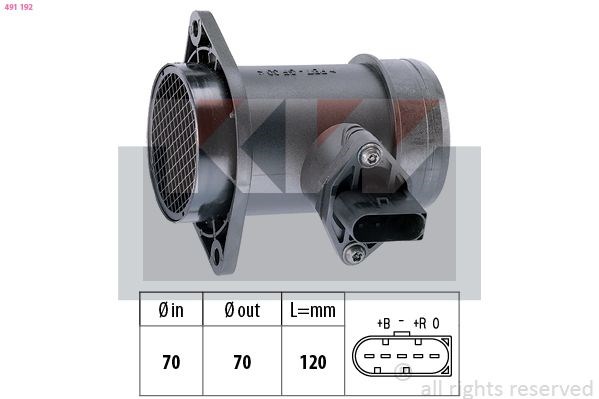 KW 491192 Датчик потока (расхода) воздуха, расходомер M.A.F. - (Mass Airflow) в наличии Украина
