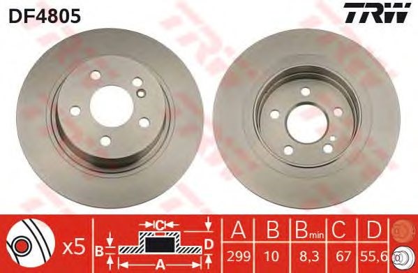 TRW DF4805 Диск тормозной задний в наличии Ирпень