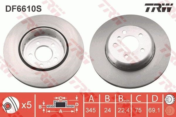 Df6610s  trw - гальмівний диск DF6610S