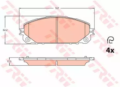 GDB2094 TRW Колодки тормозные передние дисковые купить в Запорожье