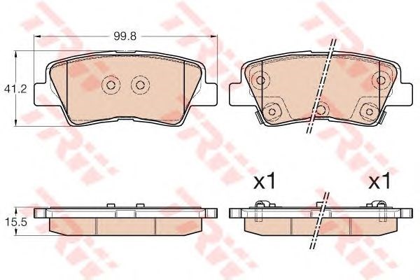 GDB3537 TRW Колодки тормозные задние дисковые купить в Одесса