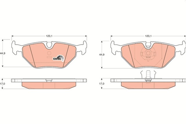 TRW GDB917 Колодки тормозные задние дисковые в наличии Черкассы