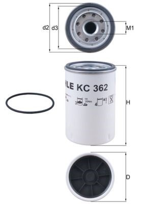 MAHLE KC362D Фильтр топливный в наличии Украина